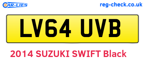 LV64UVB are the vehicle registration plates.