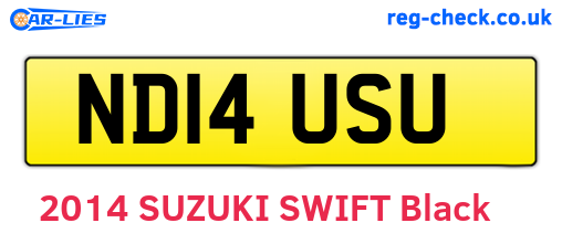 ND14USU are the vehicle registration plates.