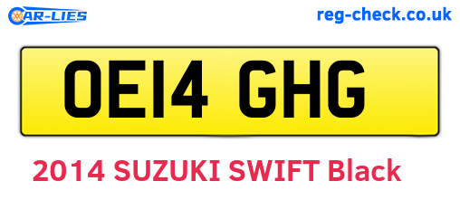 OE14GHG are the vehicle registration plates.