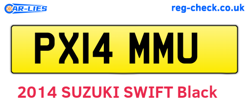 PX14MMU are the vehicle registration plates.