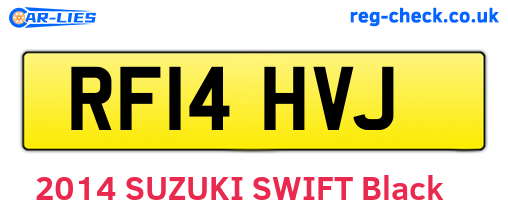 RF14HVJ are the vehicle registration plates.