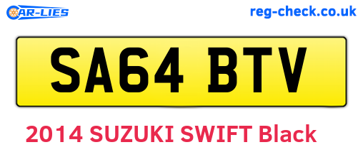 SA64BTV are the vehicle registration plates.