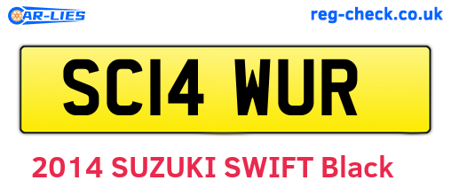 SC14WUR are the vehicle registration plates.