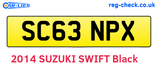 SC63NPX are the vehicle registration plates.