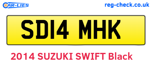 SD14MHK are the vehicle registration plates.