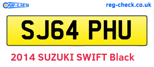 SJ64PHU are the vehicle registration plates.
