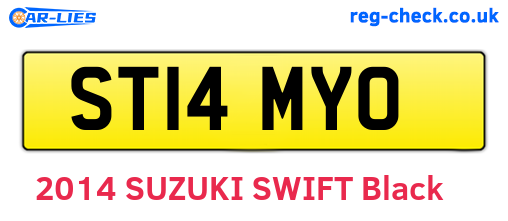 ST14MYO are the vehicle registration plates.