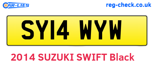 SY14WYW are the vehicle registration plates.