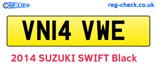 VN14VWE are the vehicle registration plates.