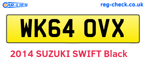 WK64OVX are the vehicle registration plates.