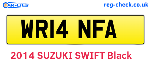 WR14NFA are the vehicle registration plates.