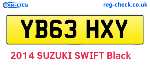 YB63HXY are the vehicle registration plates.