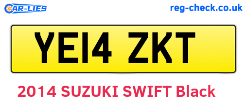 YE14ZKT are the vehicle registration plates.