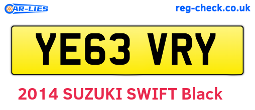 YE63VRY are the vehicle registration plates.