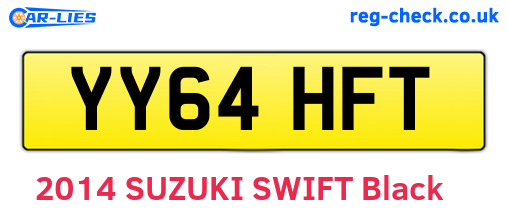 YY64HFT are the vehicle registration plates.