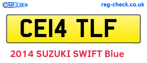 CE14TLF are the vehicle registration plates.