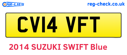 CV14VFT are the vehicle registration plates.