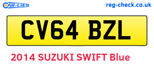 CV64BZL are the vehicle registration plates.