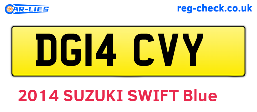 DG14CVY are the vehicle registration plates.