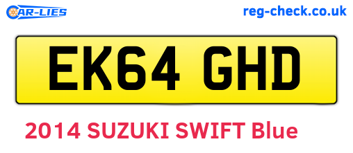 EK64GHD are the vehicle registration plates.