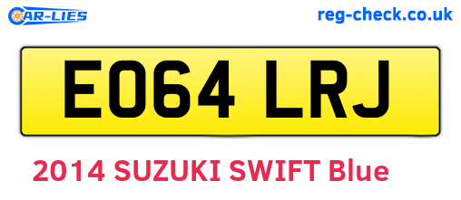EO64LRJ are the vehicle registration plates.