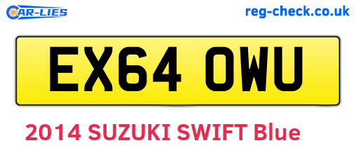 EX64OWU are the vehicle registration plates.