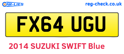 FX64UGU are the vehicle registration plates.