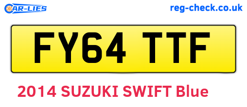 FY64TTF are the vehicle registration plates.
