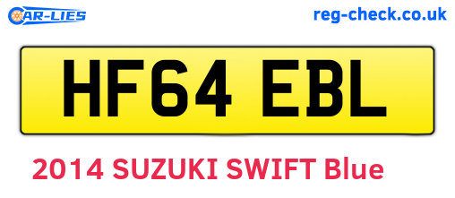 HF64EBL are the vehicle registration plates.