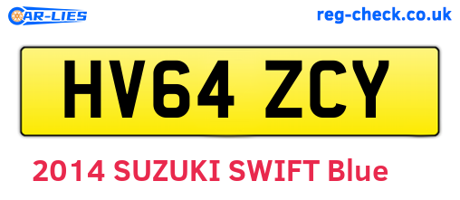 HV64ZCY are the vehicle registration plates.