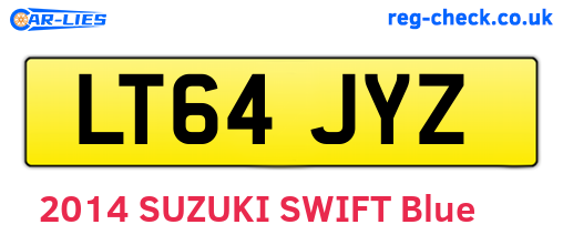 LT64JYZ are the vehicle registration plates.