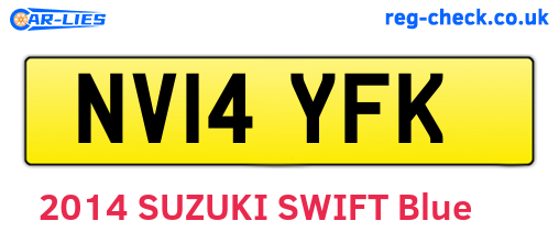 NV14YFK are the vehicle registration plates.