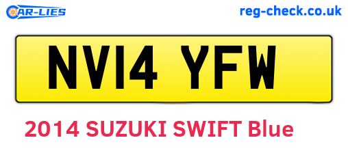 NV14YFW are the vehicle registration plates.