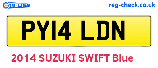 PY14LDN are the vehicle registration plates.