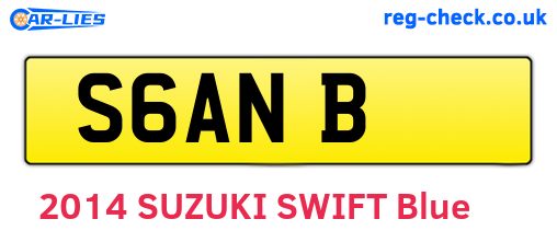 S6ANB are the vehicle registration plates.