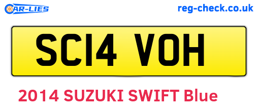 SC14VOH are the vehicle registration plates.