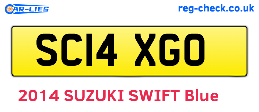 SC14XGO are the vehicle registration plates.