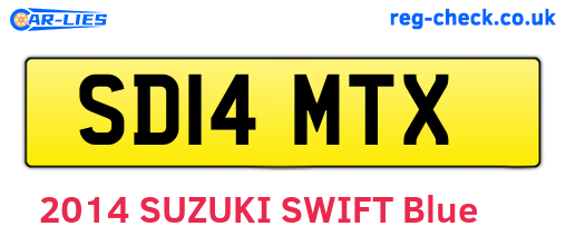 SD14MTX are the vehicle registration plates.