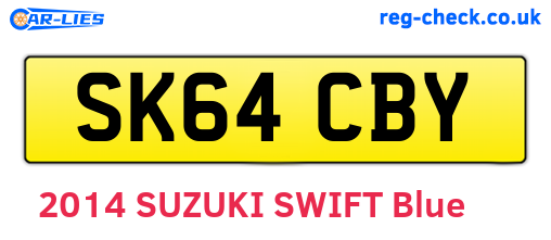 SK64CBY are the vehicle registration plates.