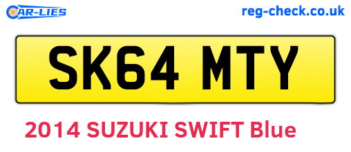 SK64MTY are the vehicle registration plates.
