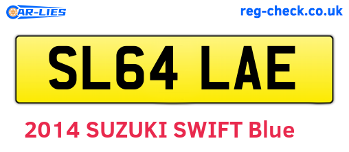SL64LAE are the vehicle registration plates.