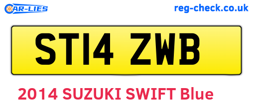 ST14ZWB are the vehicle registration plates.