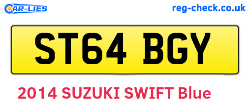 ST64BGY are the vehicle registration plates.