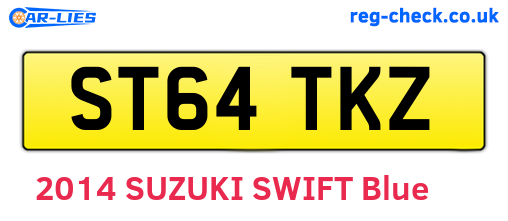 ST64TKZ are the vehicle registration plates.