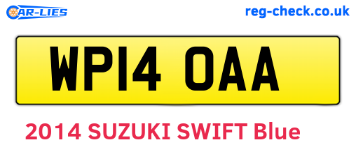 WP14OAA are the vehicle registration plates.