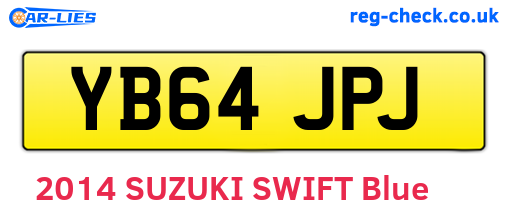 YB64JPJ are the vehicle registration plates.