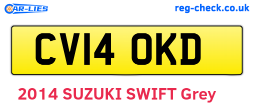 CV14OKD are the vehicle registration plates.