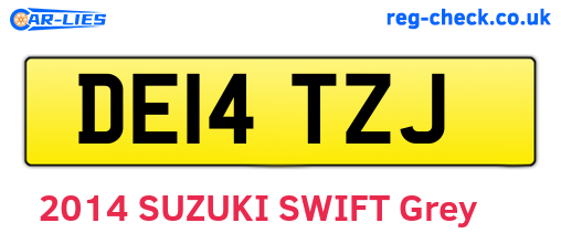 DE14TZJ are the vehicle registration plates.