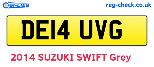 DE14UVG are the vehicle registration plates.