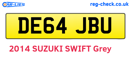 DE64JBU are the vehicle registration plates.